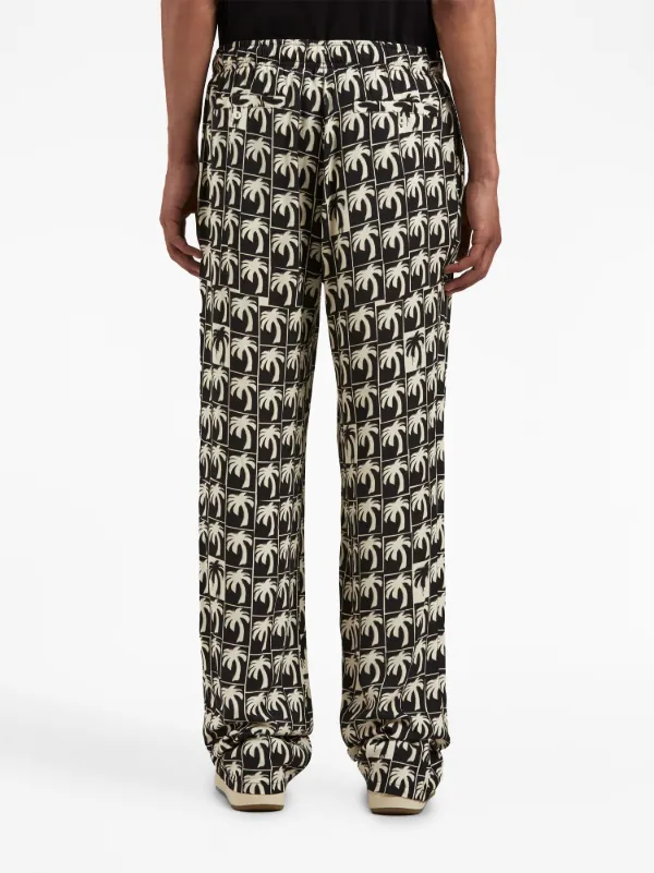 Palm print best sale wide leg trousers