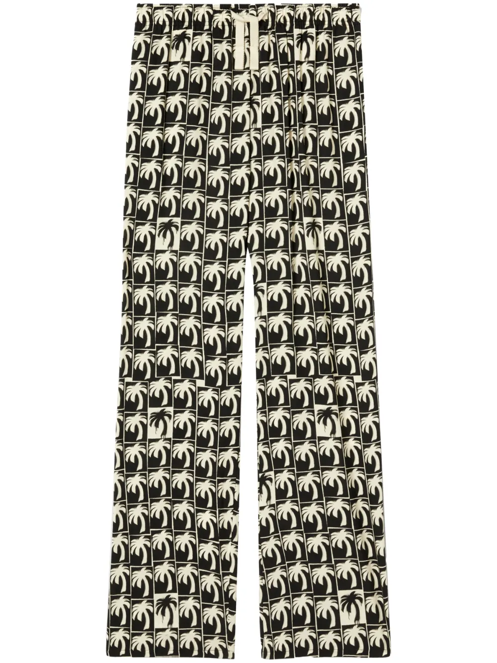 Palm Angels palm-tree print wide-leg trousers | Black | Image 1