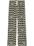 Palm Angels palm-tree print wide-leg trousers - Black