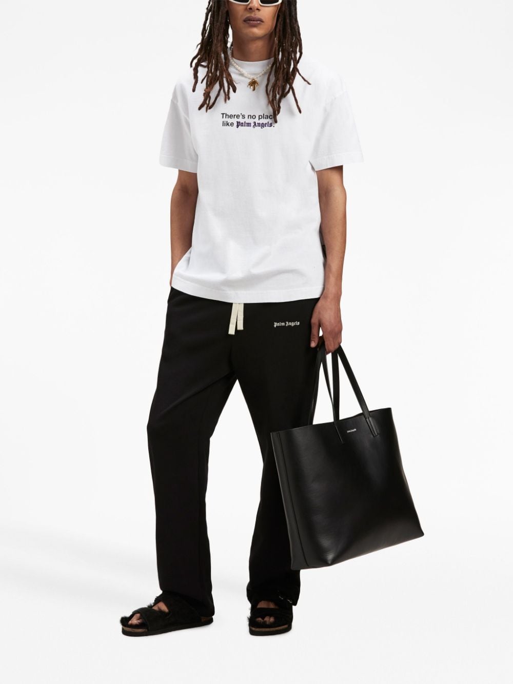 Shop Palm Angels Embroidered-logo Track Pants In Black