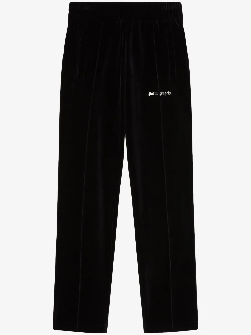 Palm Angels logo-print velvet track pants | Black | Image 1