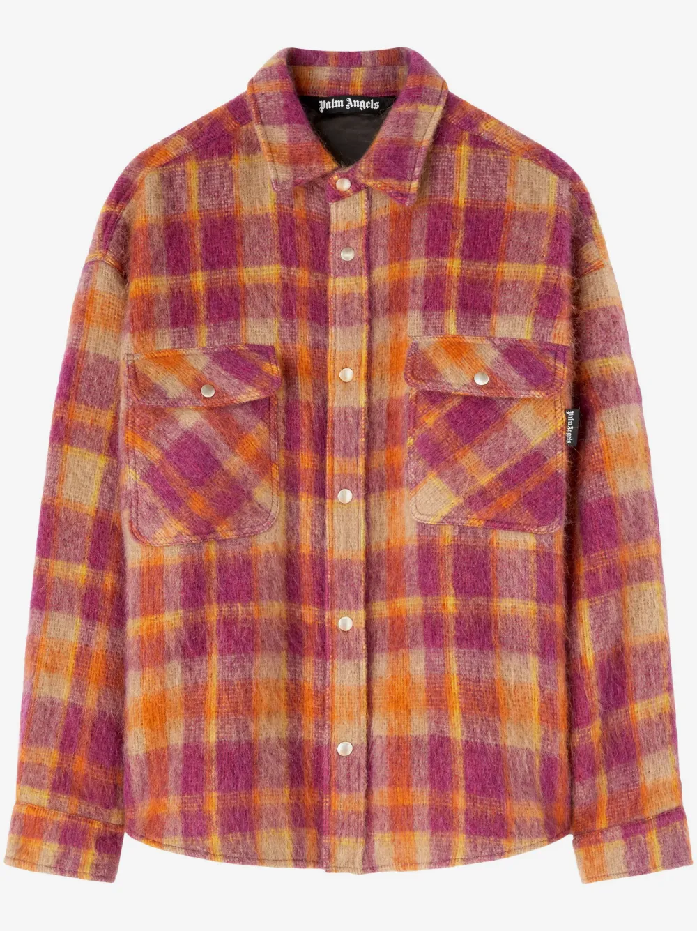 Palm Angels plaid-print shirt jacket | Pink | Image 1
