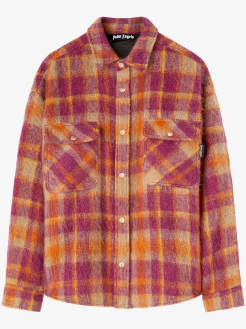 Palm Angels plaid-print shirt jacket