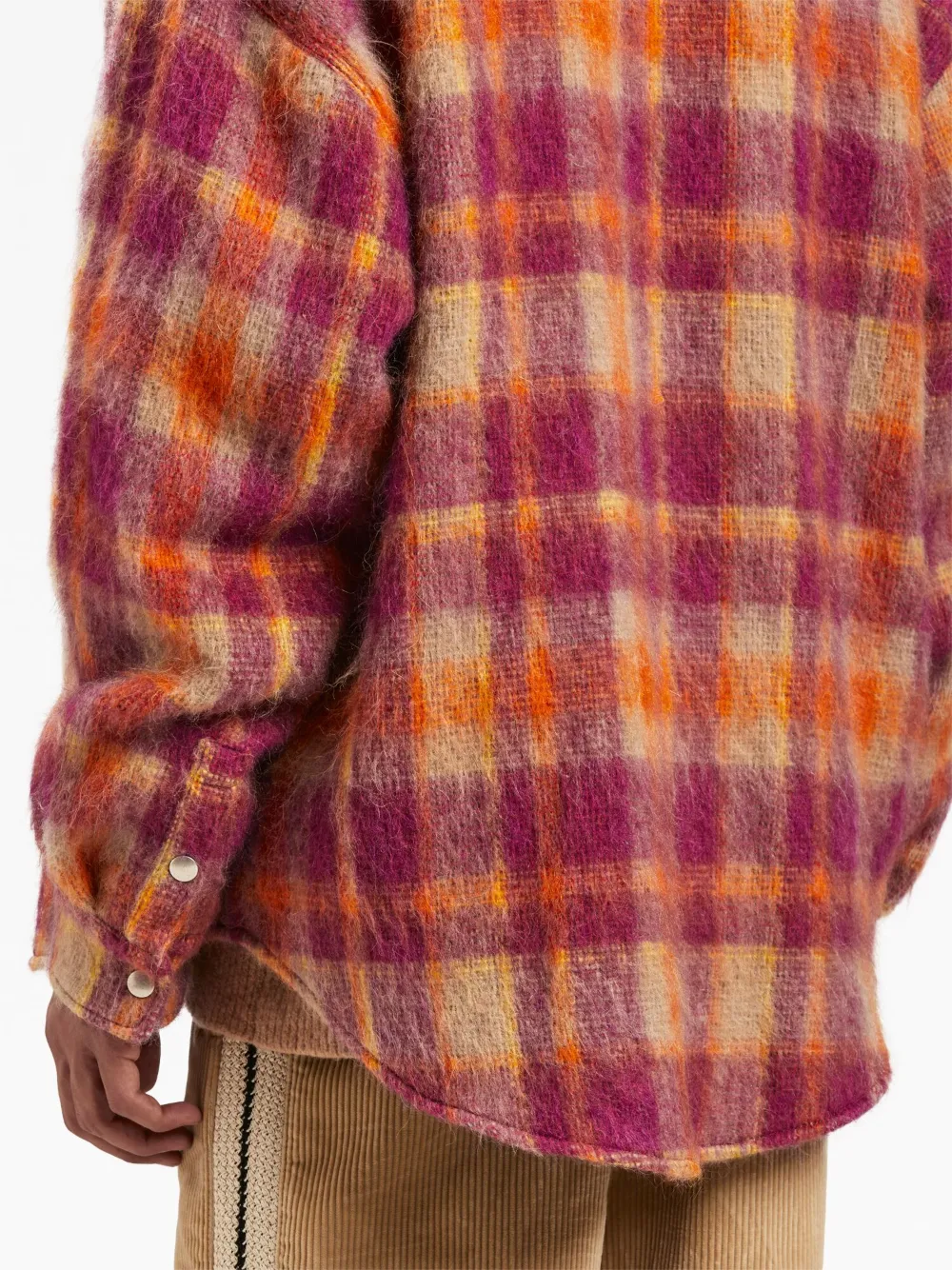 Palm Angels plaid-print Shirt Jacket | Pink | FARFETCH