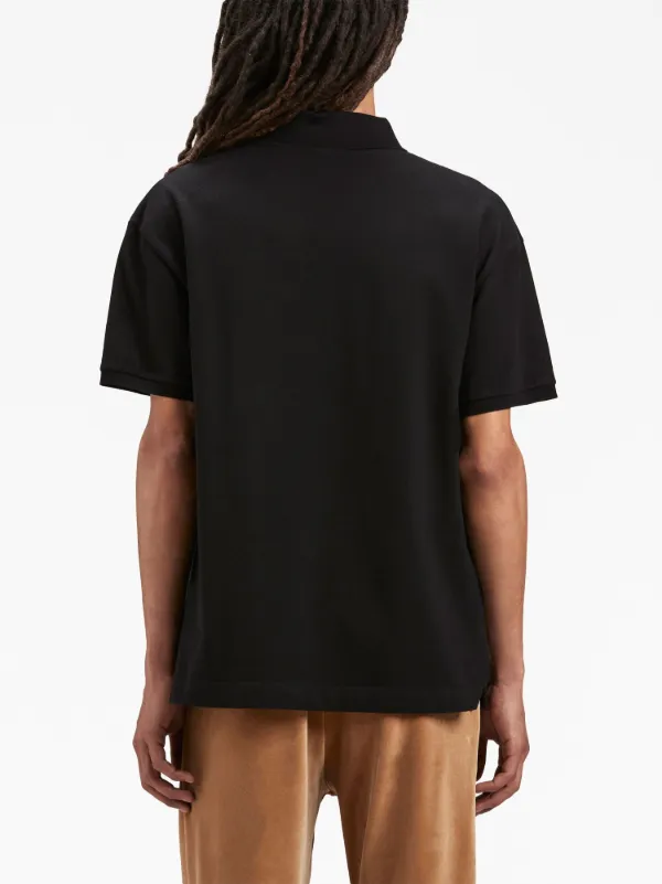 Palm Angels logo-embroidered Cotton Polo Shirt | Black