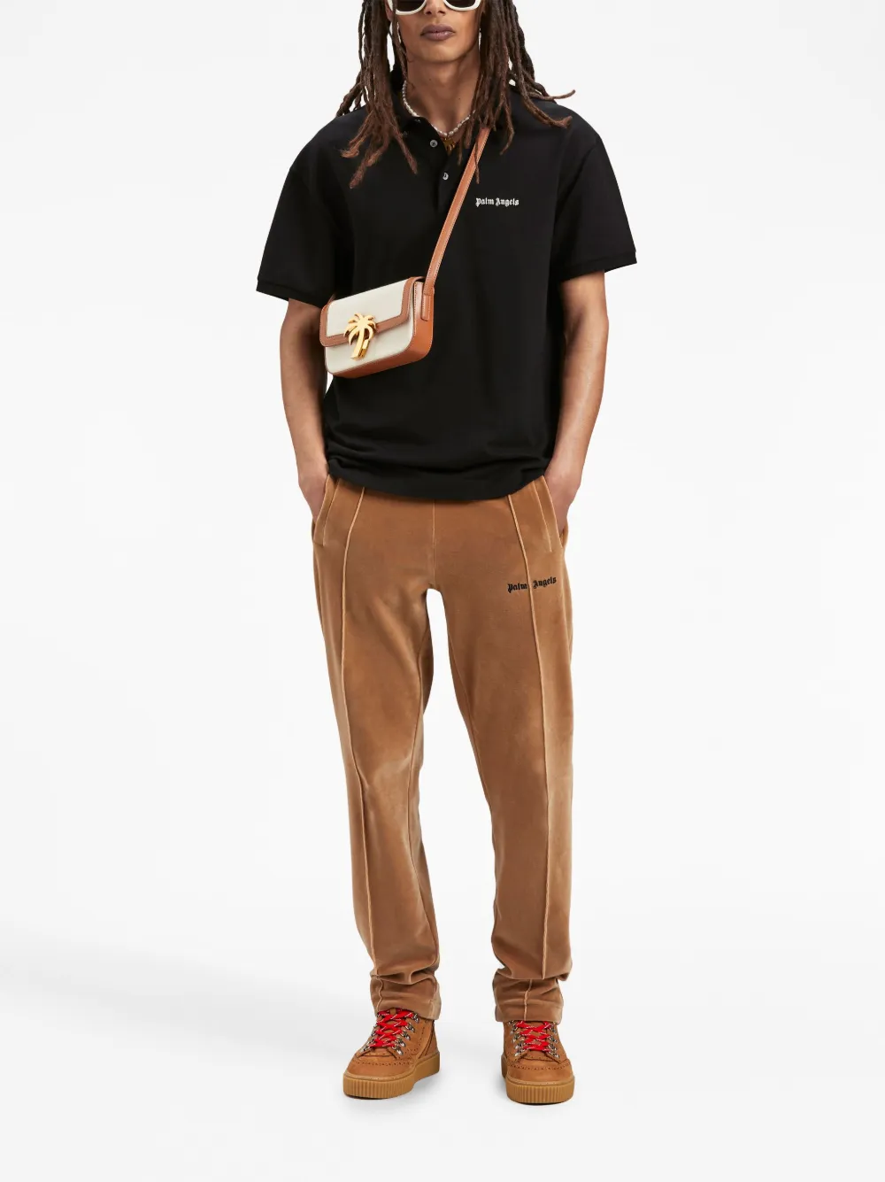 palmangels Palm Angels Poloshirt met geborduurd logo - Zwart