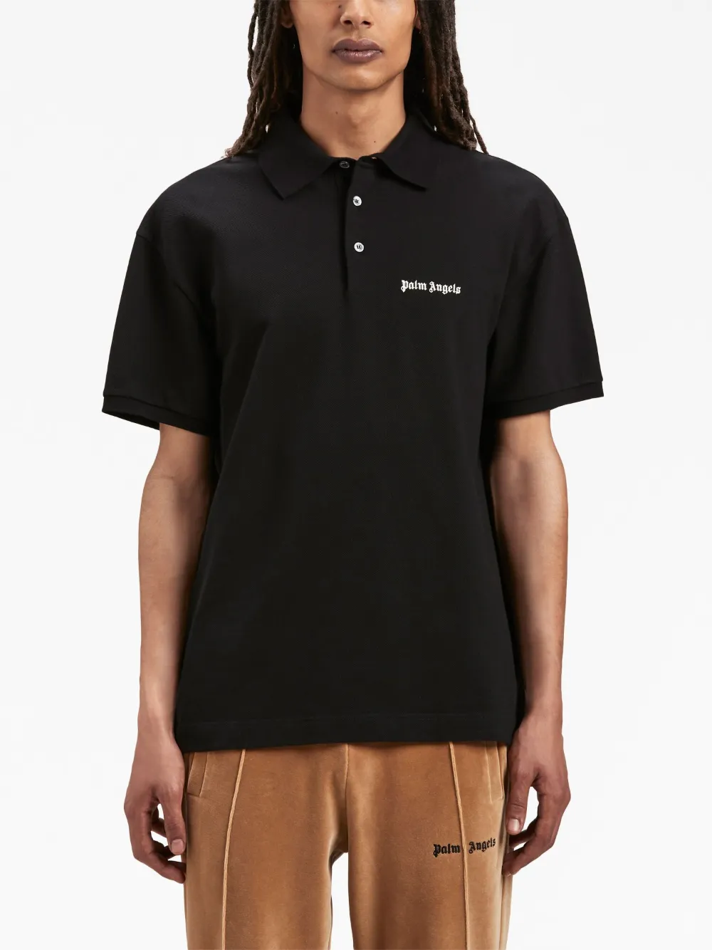 logo-embroidered cotton polo shirt