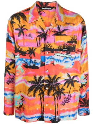AMIRI Twisted Palms Tapestry Overshirt | Black | FARFETCH