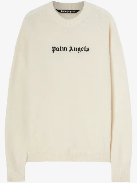Palm Angels logo-embroidered wool-blend jumper