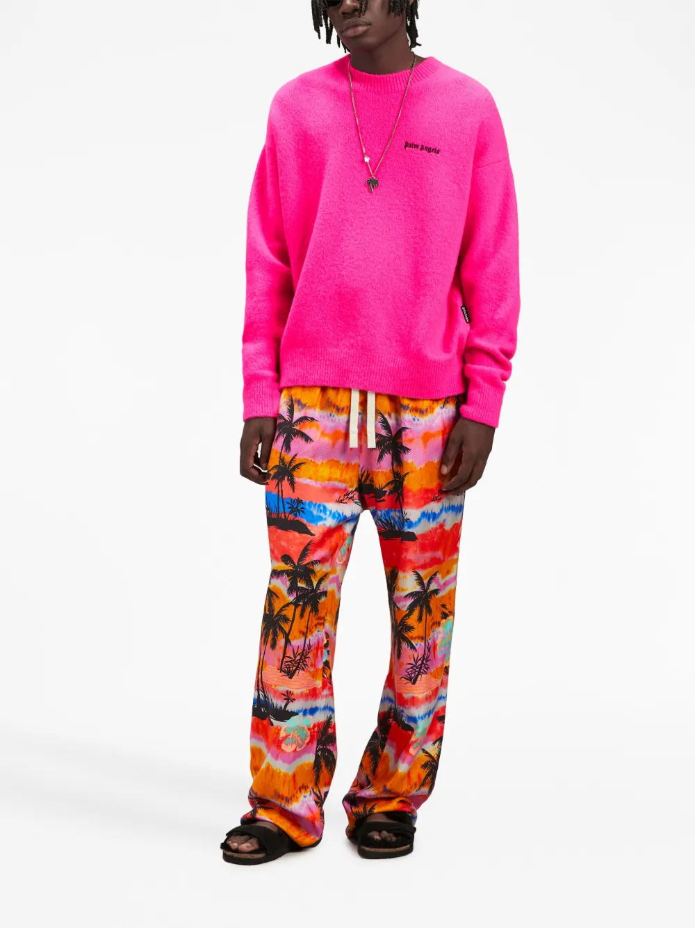 palmangels Palm Angels Trui met geborduurd logo - Roze