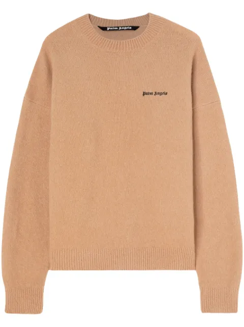 Palm Angels logo-embroidered wool-blend jumper