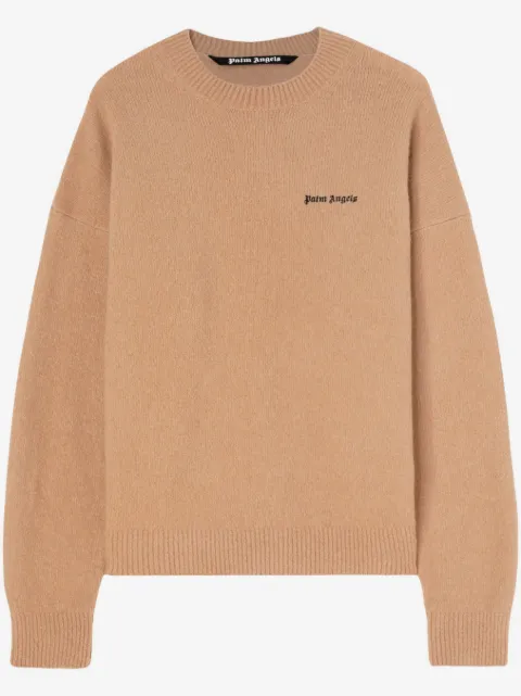 Palm Angels logo-embroidered wool-blend jumper