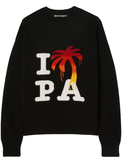 Palm Angels كنزة منسوجة I Love PA