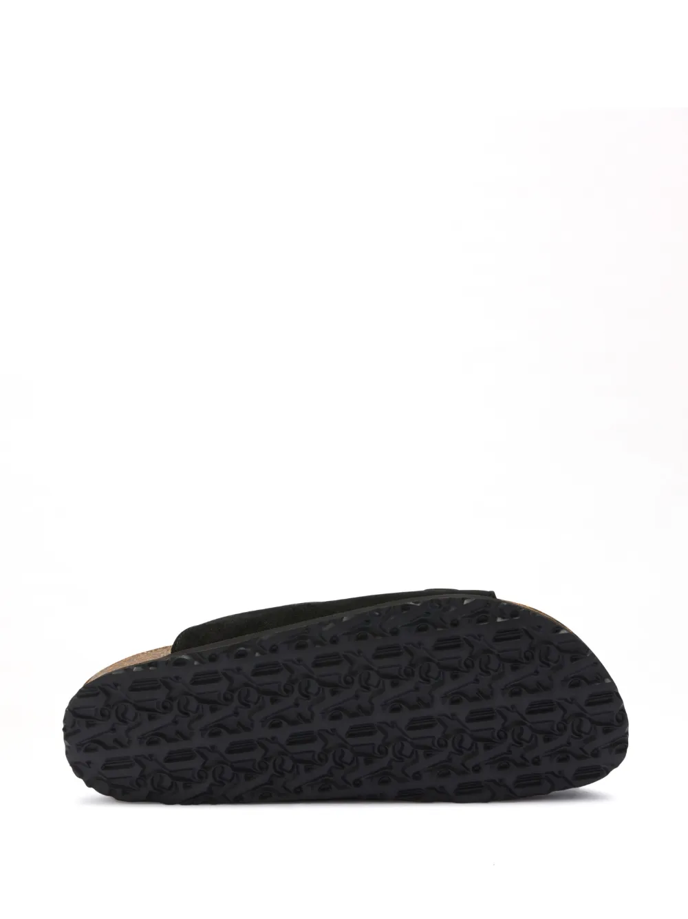 Shop Palm Angels Monogram-plaque Faux-fur Sandals In Black