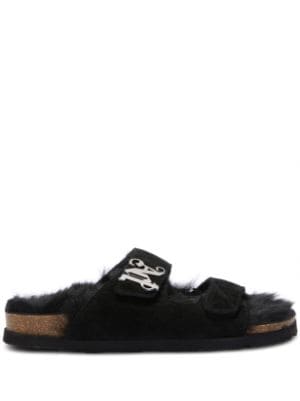Palm Angels Slippers and clogs Men Leather Beige Black