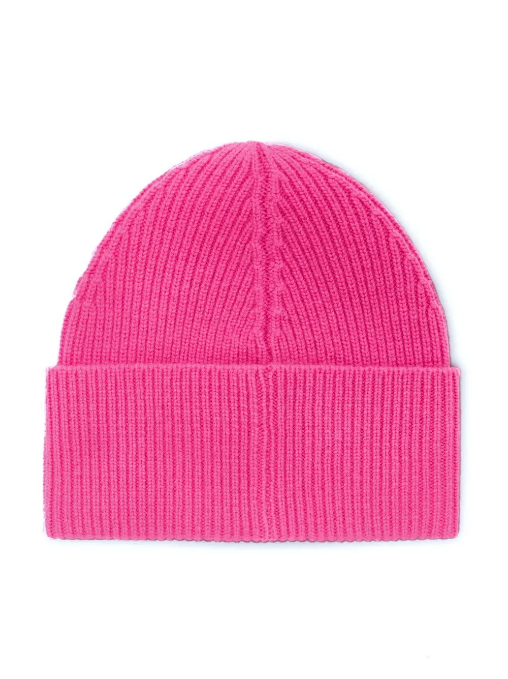 Shop Palm Angels Logo-embroidered Ribbed-knit Wool-blend Beanie In Pink