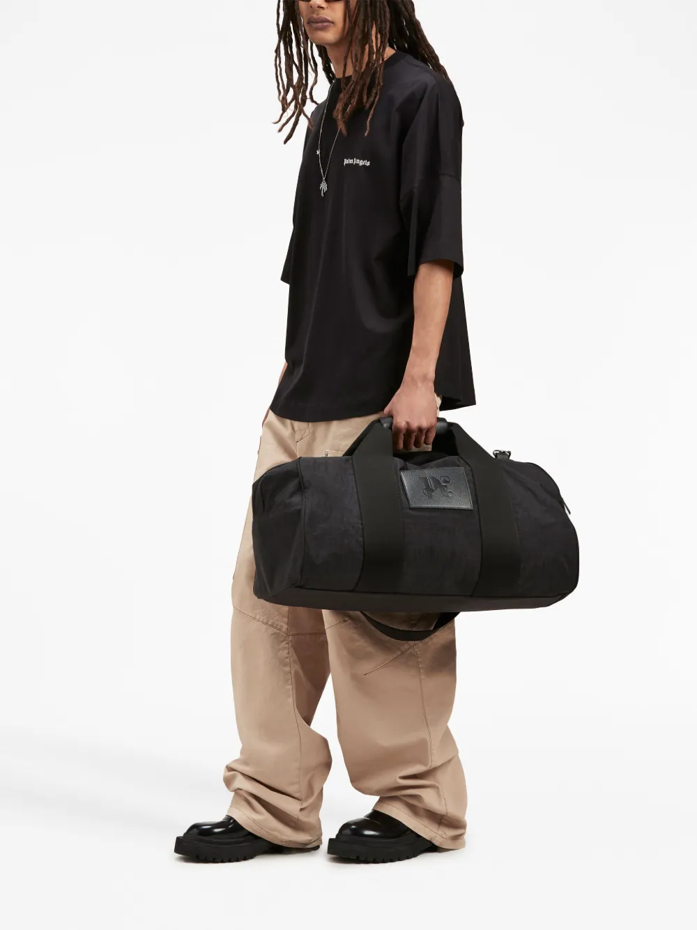 Palm Angels Weekendtas met logopatch - Zwart