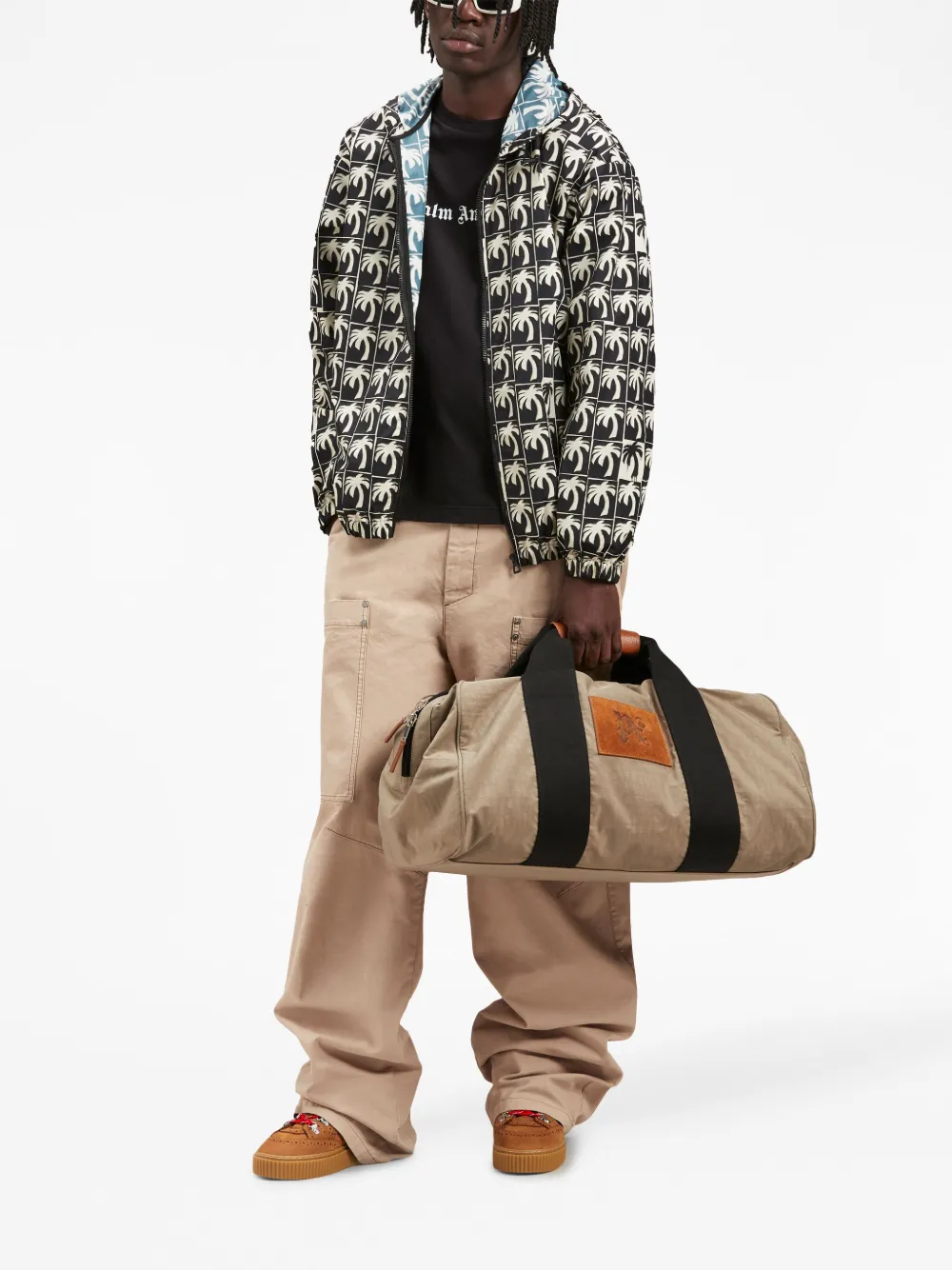 Palm Angels Weekendtas met logopatch - Beige