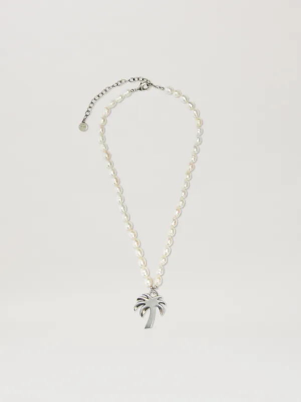 Pearls Palm Necklace in silver Palm Angels® Official