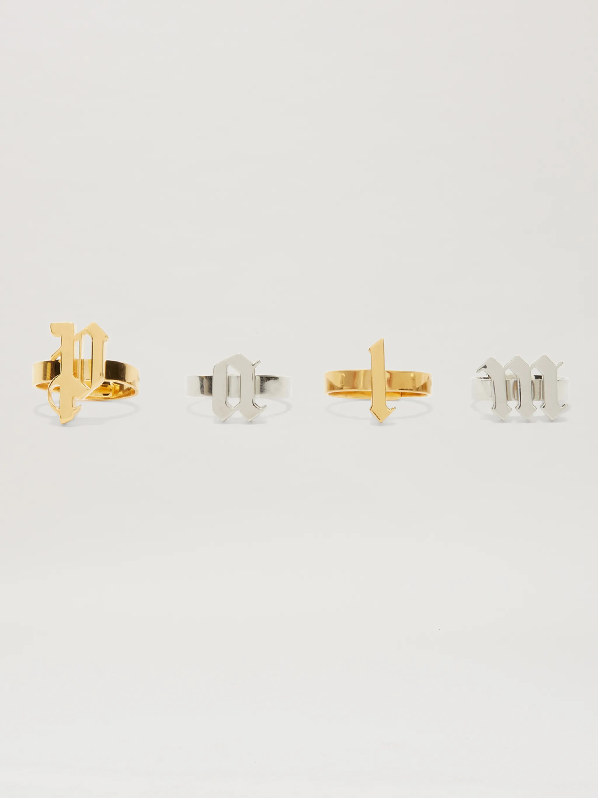Bicolor Palm Rings Set