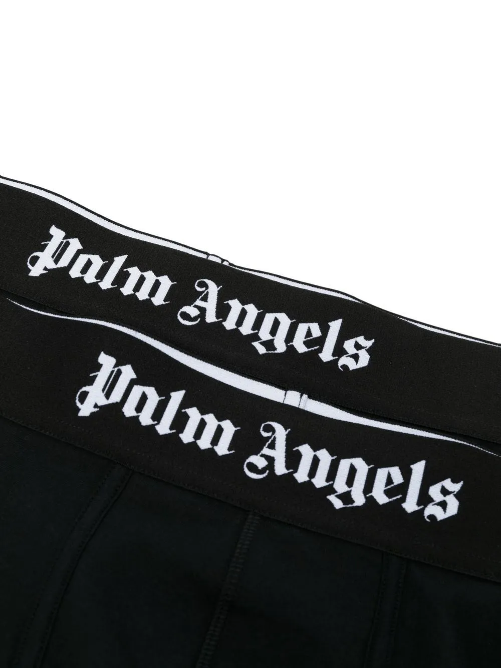 Shop Palm Angels Pack-of-two Logo Waistband Briefs In Black White