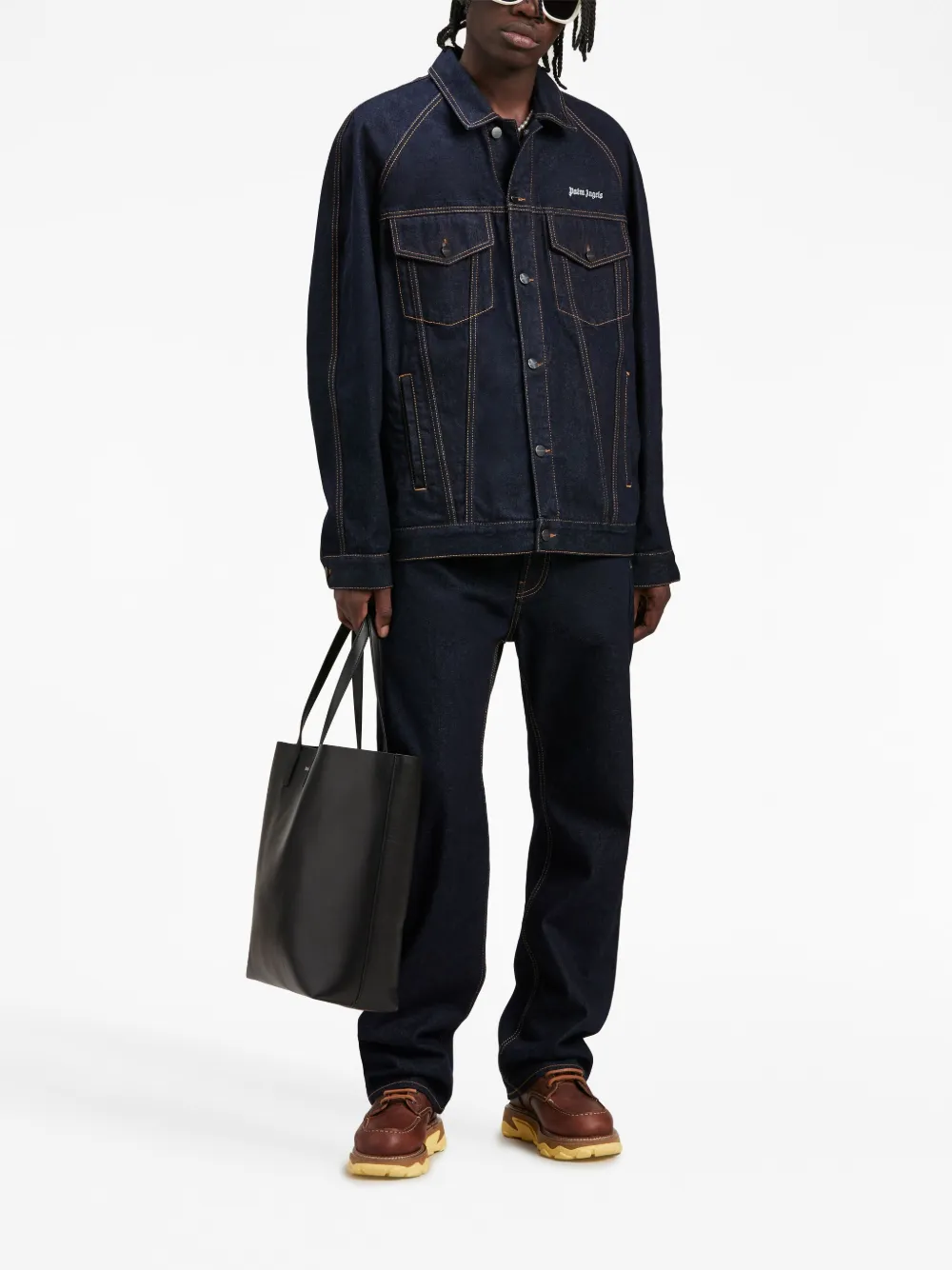 palmangels Palm Angels Jeans met geborduurd logo - Blauw