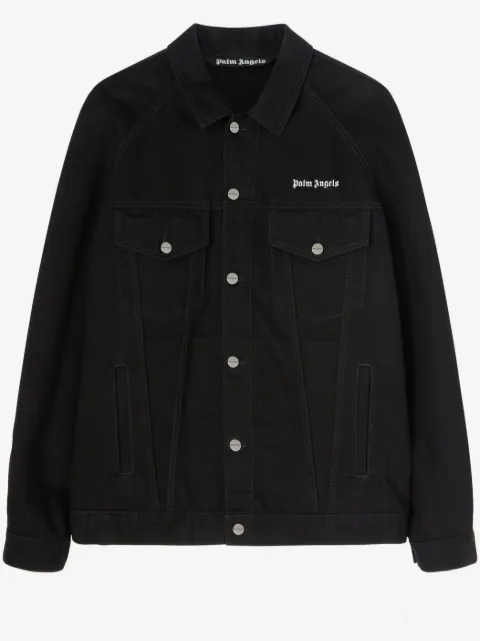 Palm Angels chamarra de mezclilla con logo bordado