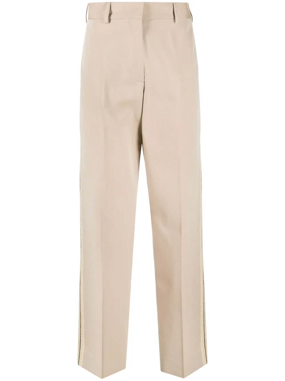 Palm Angels crochet-stripe cotton trousers | Neutrals | Image 1