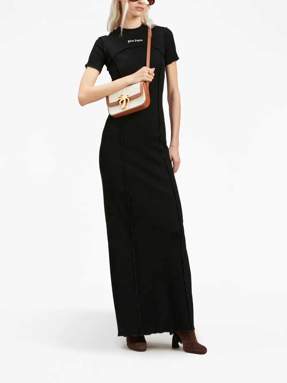 Palm Angels Maxi-jurk met geborduurd logo - Zwart