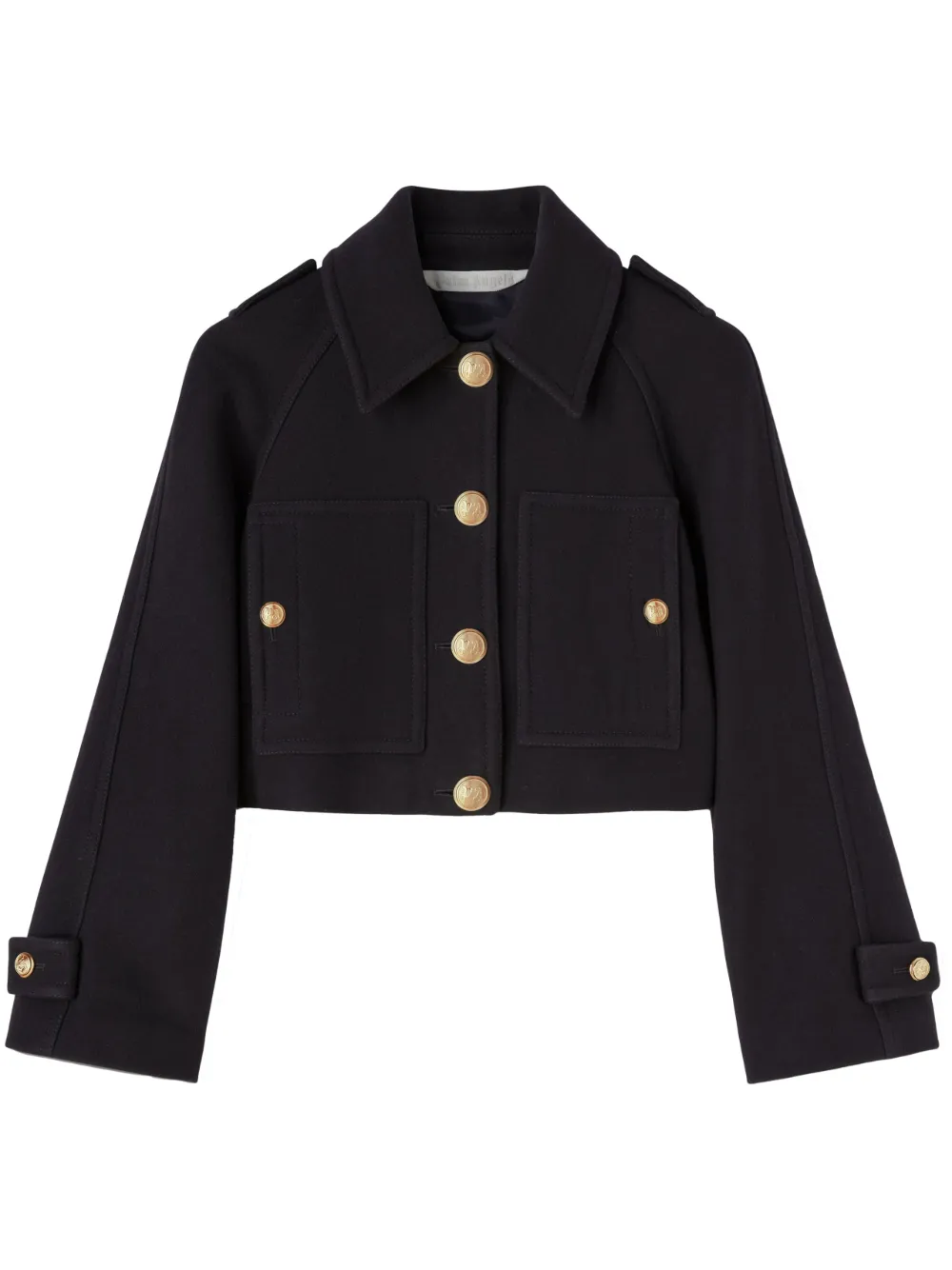 virgin-wool blend cropped coat