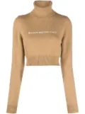 Palm Angels Sunsets embroidered cropped jumper - Brown