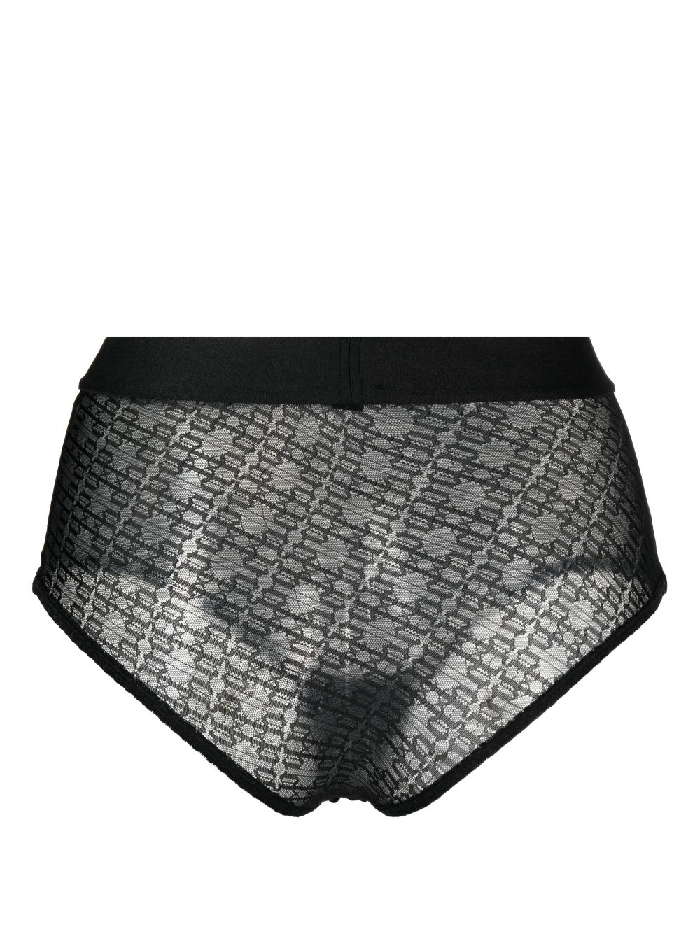 Shop Palm Angels Logo-waistband Lace Briefs In Black