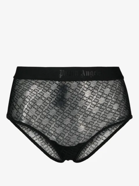 Palm Angels culotte en dentelle à bande logo