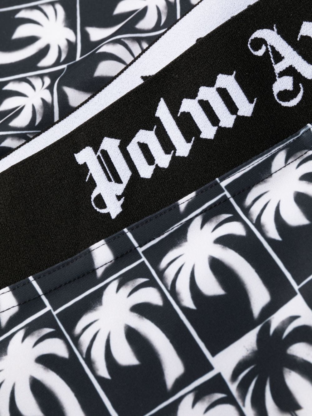 Shop Palm Angels Palm Tree-print Performance Shorts In Black