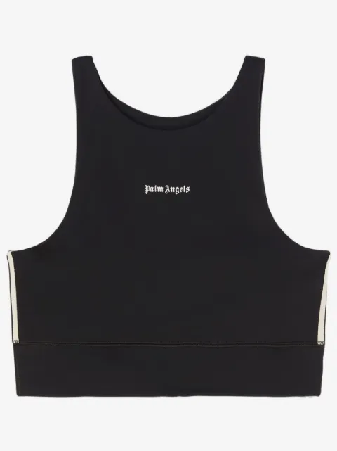 Palm Angels logo-print crop top