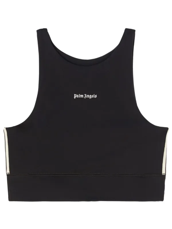 ブラジャー Palm Angels SS23 TOP SPORTSMAN (PWVO024_S23FAB0026110) Palm Angels Logo Print Sports Bra | Black | FARFETCH