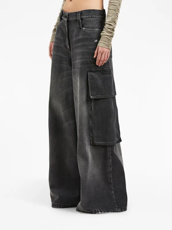 Palm Angels low rise wide leg Jeans Farfetch