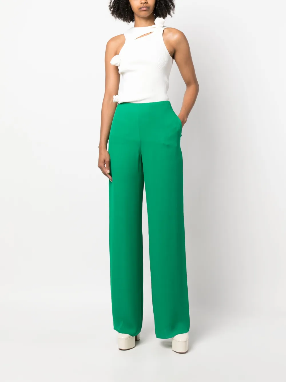 Valentino Garavani Broek met wijde pijpen - Groen
