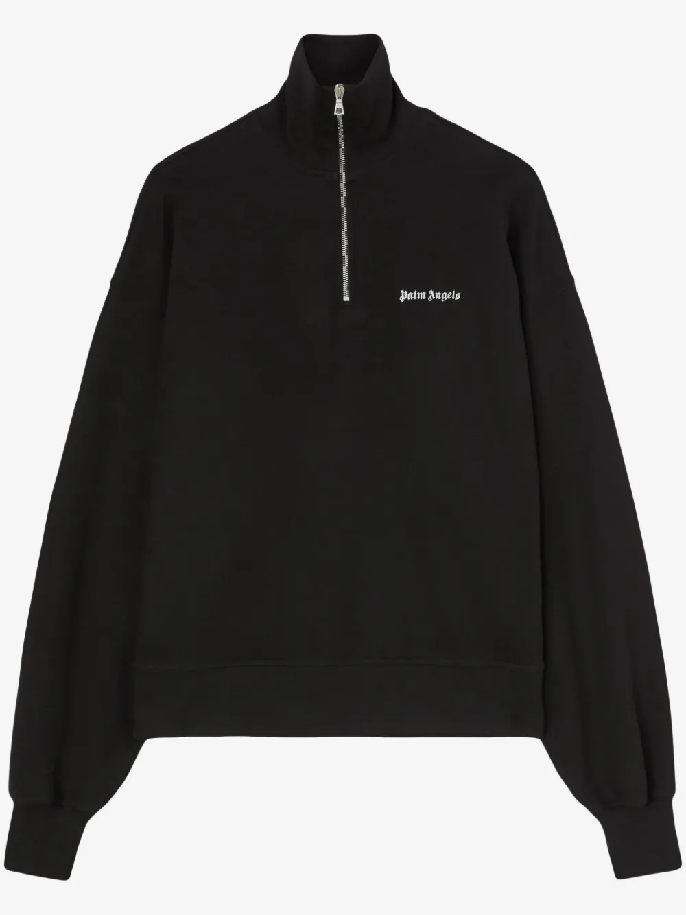 Palm Angels logo-embroidered half-zip sweatshirt | Black | Image 1
