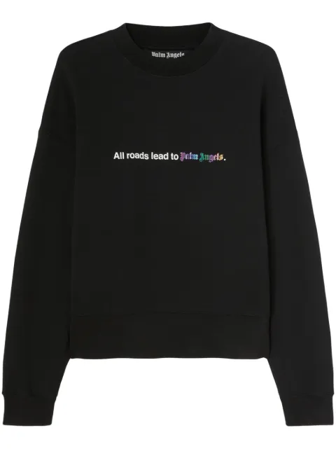 Palm Angels All Roads 棉标语印花卫衣