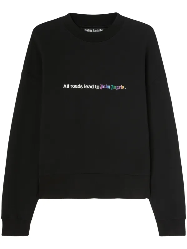 ★関税込★Palm Angels★ロゴ スウェットシャツ WASHED BLACK★ Palm Angels ロゴ スウェットシャツ | ブラック | FARFETCH JP