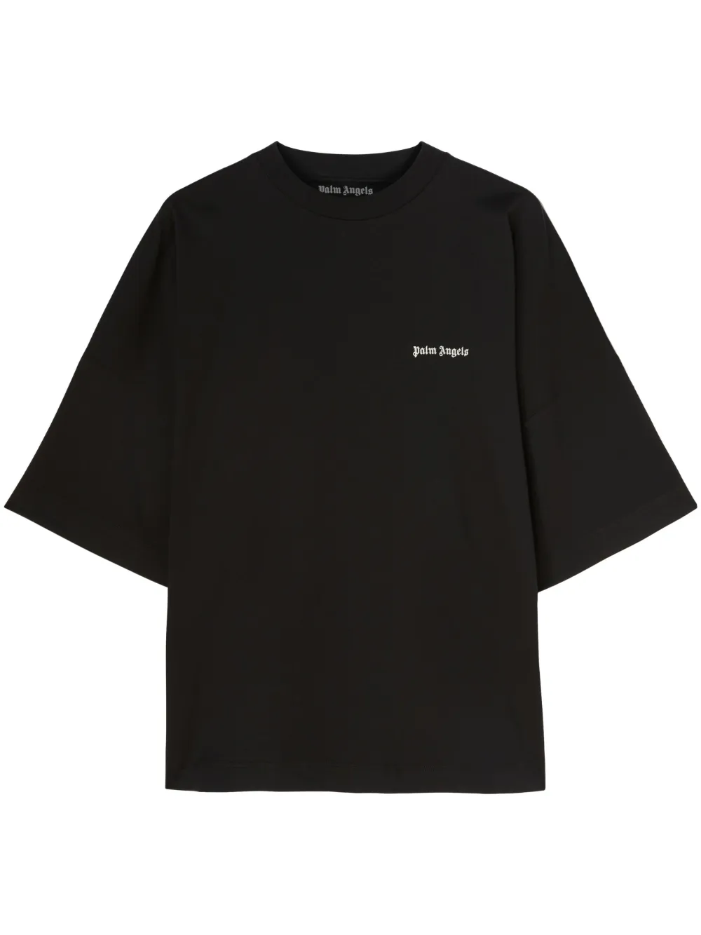 Palm Angels logo-embroidered cotton T-shirt | Black | Image 1