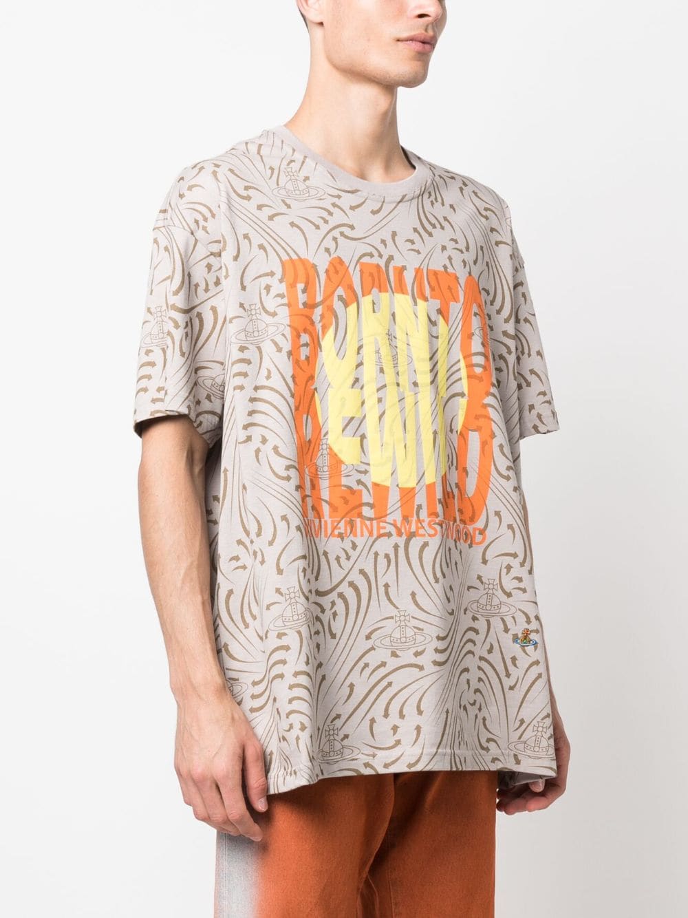 Shop Vivienne Westwood Graphic-print T-shirt In Grey