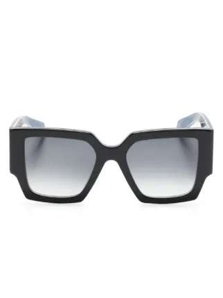 Roberto Cavalli graphic print square frame Sunglasses Blue FARFETCH AZ