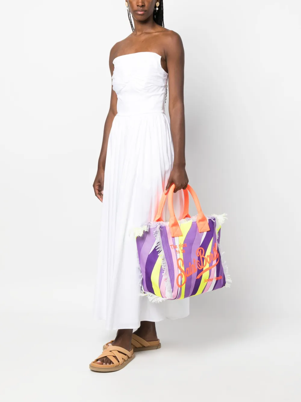 MC2 Saint Barth Vanity strandtas met jungleprint - Paars