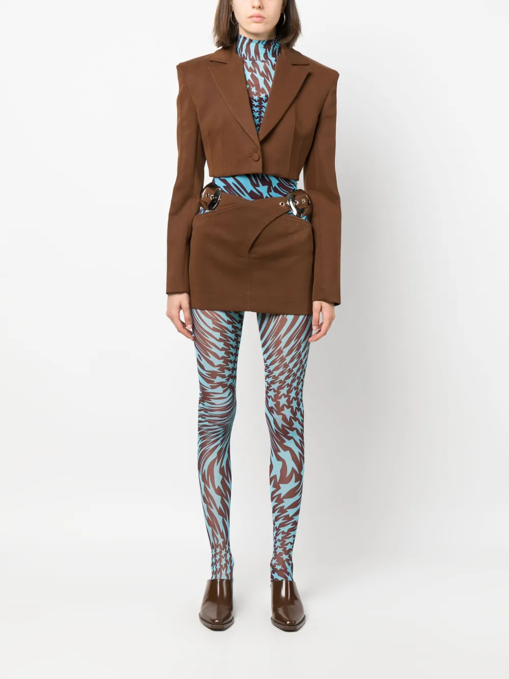 Mugler Legging met sterrenprint - Blauw