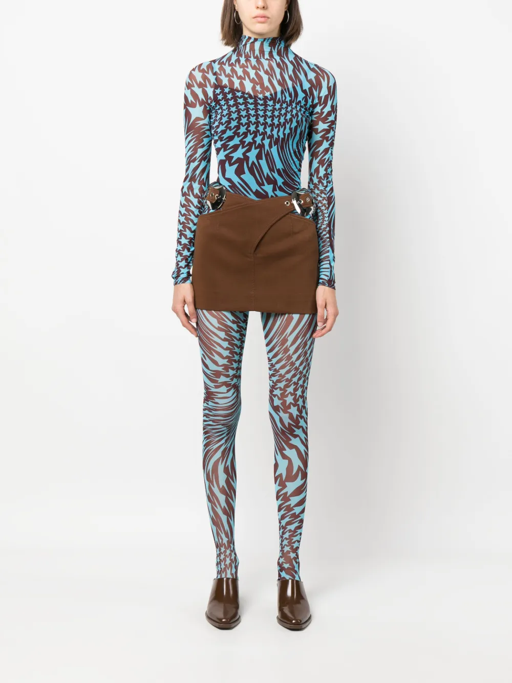 Mugler star-print mesh top - Blauw
