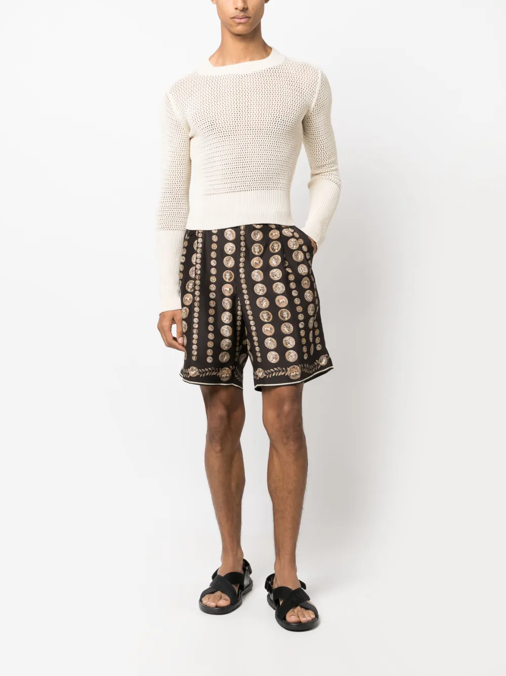 Dolce & Gabbana Zwembroek met kettingprint - Bruin