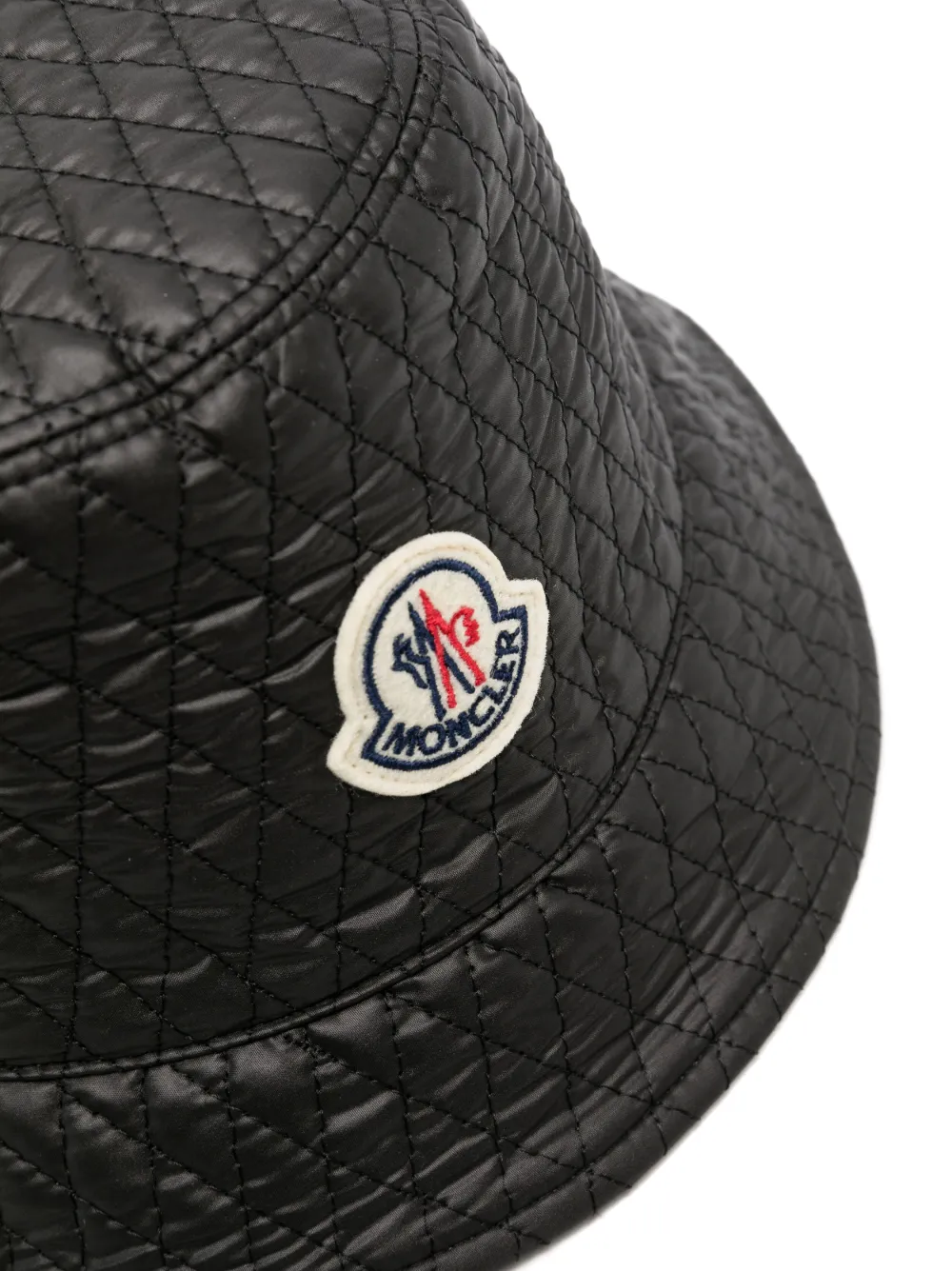 Shop Moncler Logo-patch Quilted Bucket Hat In Black