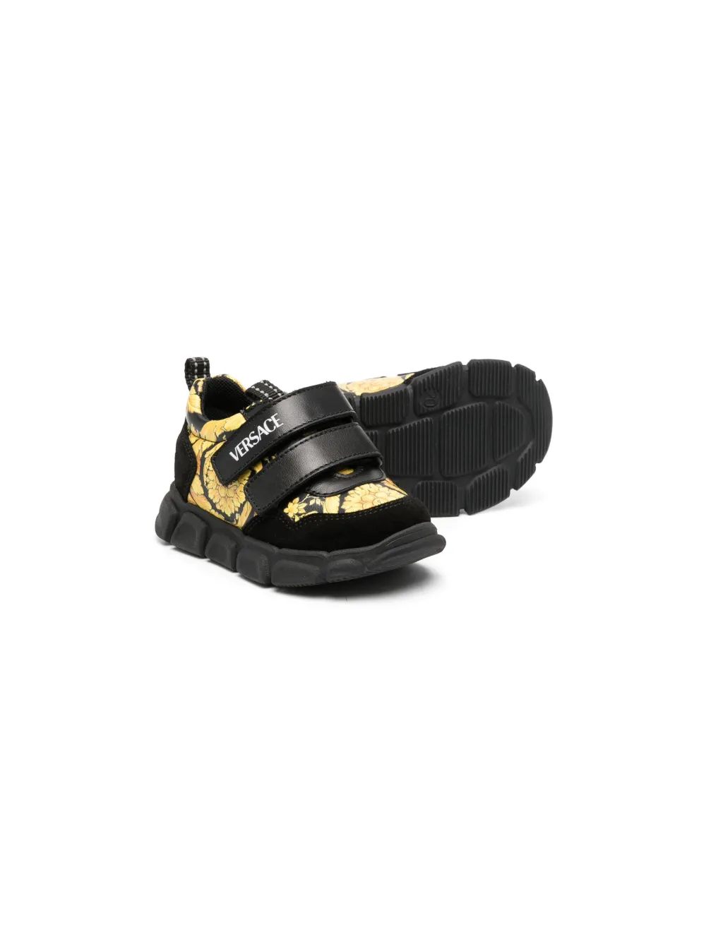 Versace Kids Sneakers met klittenband Zwart